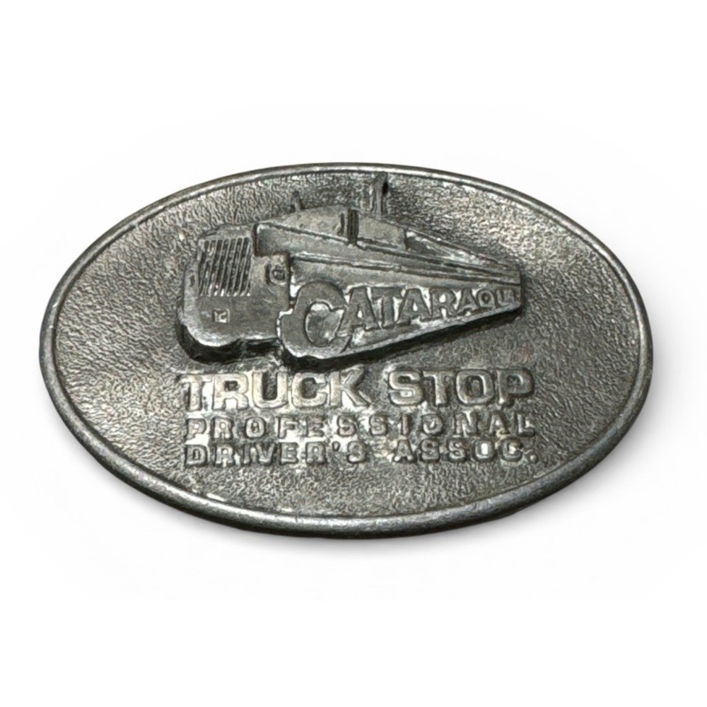 Vintage Cataraqui Truck Stop Belt Buckle Professional Drivers Assoc‎